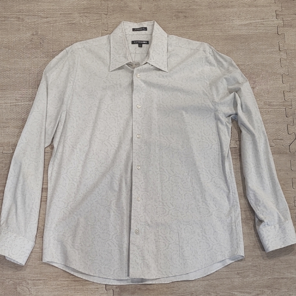 Express Men Paisley Cream Shirt
